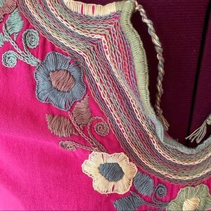 Pink Mexican embroidered top NWOT